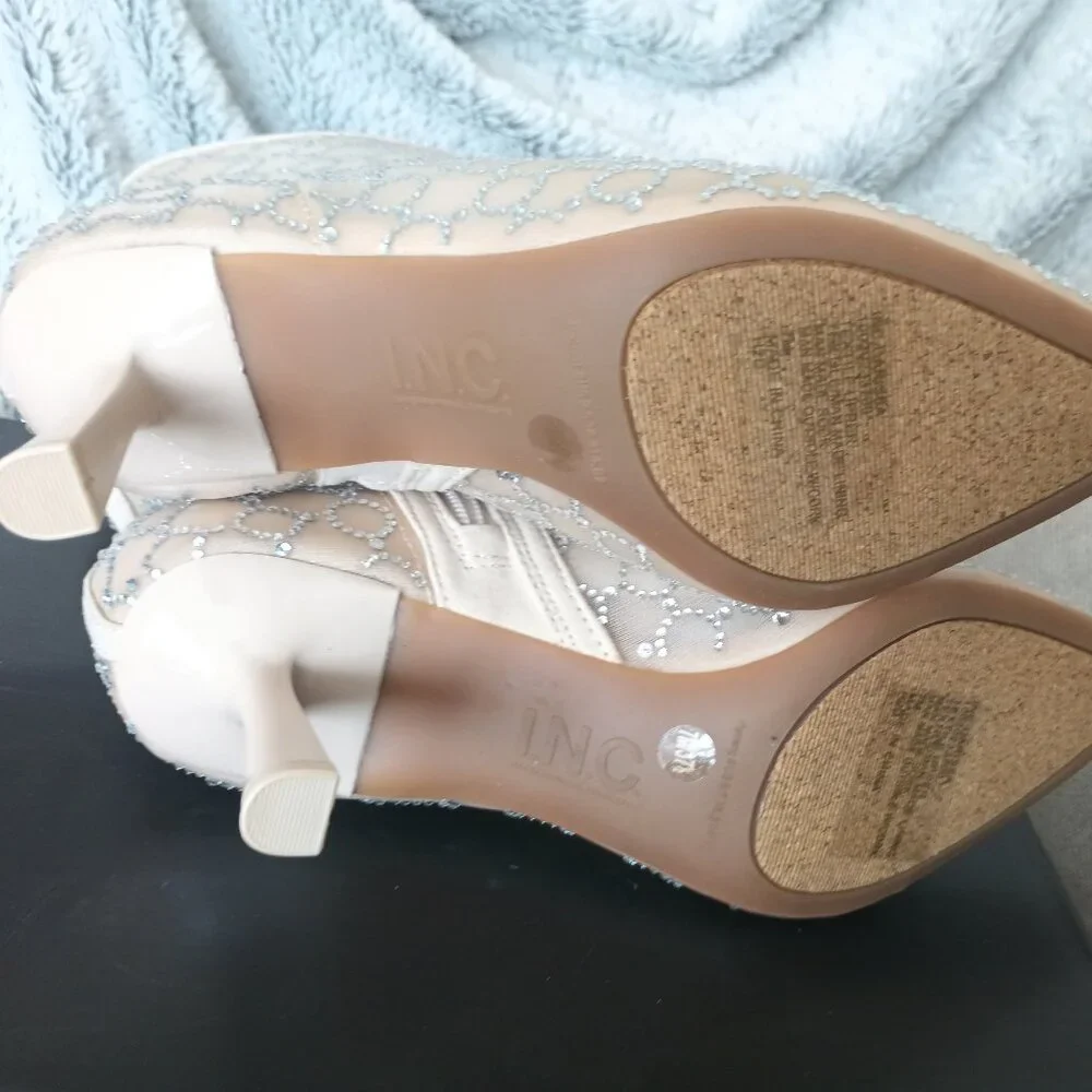 INC International Concepts Darissa Mesh Dress Bootie Nude 7 M MSRP $129 - Picture 9 of 10